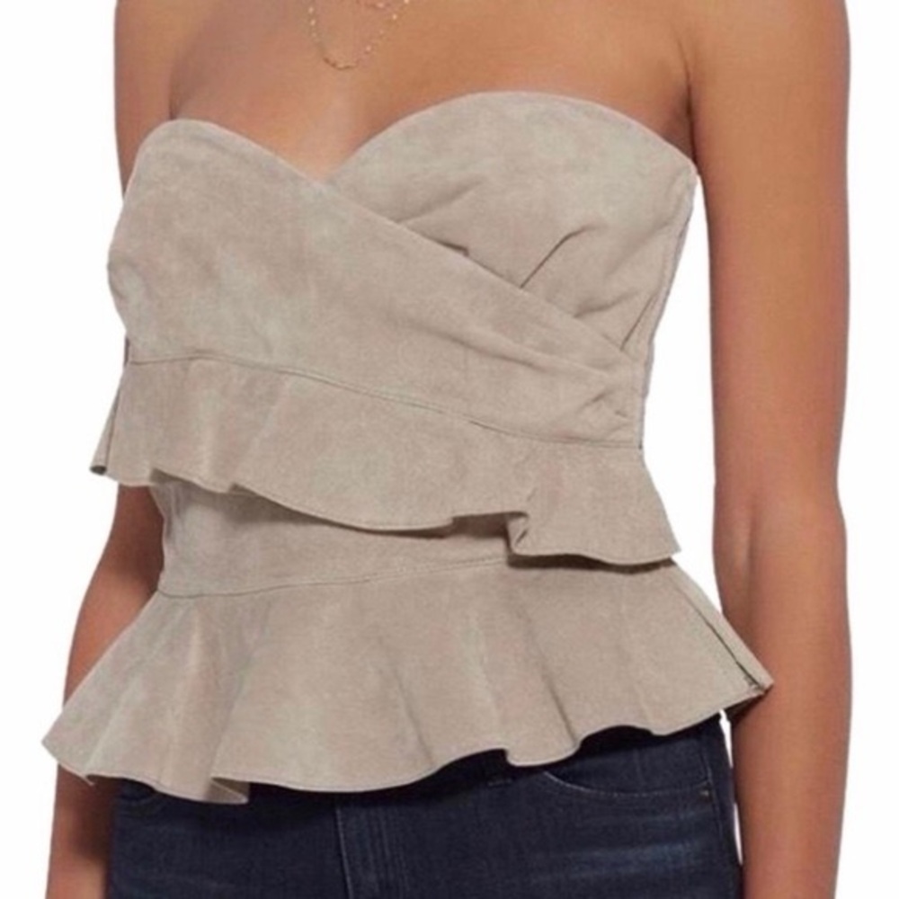 INTERMIX Nora Suede Top